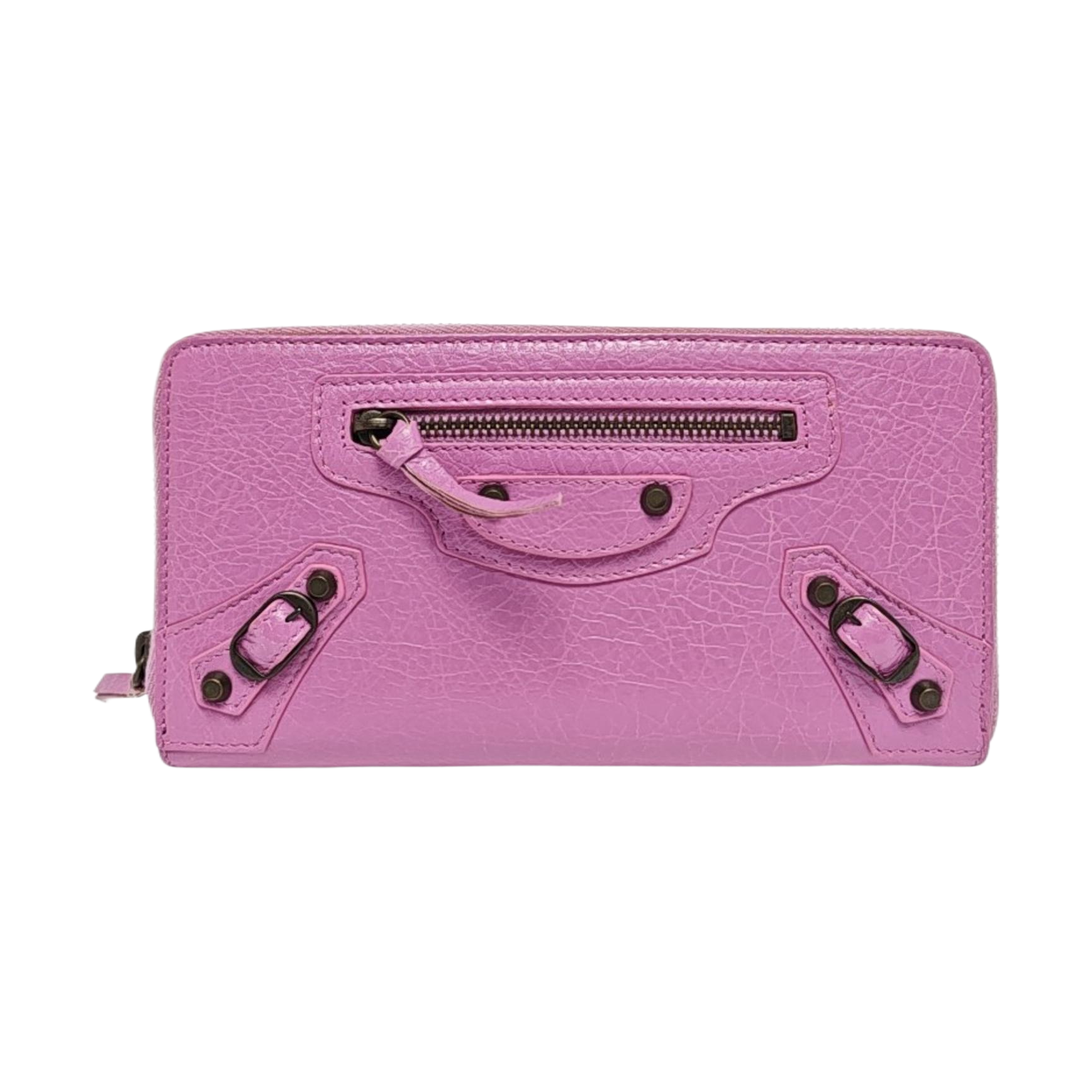 Authenticated pre-owned  Balenciaga Classic Metallic Edge City Lambskin Pink Wallet - Wallet at Looply