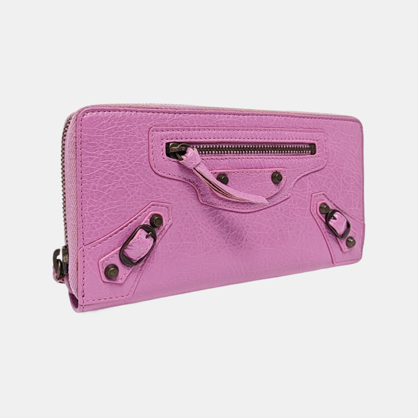 Authenticated pre-owned  Balenciaga Classic Metallic Edge City Lambskin Pink Wallet - Wallet at Looply