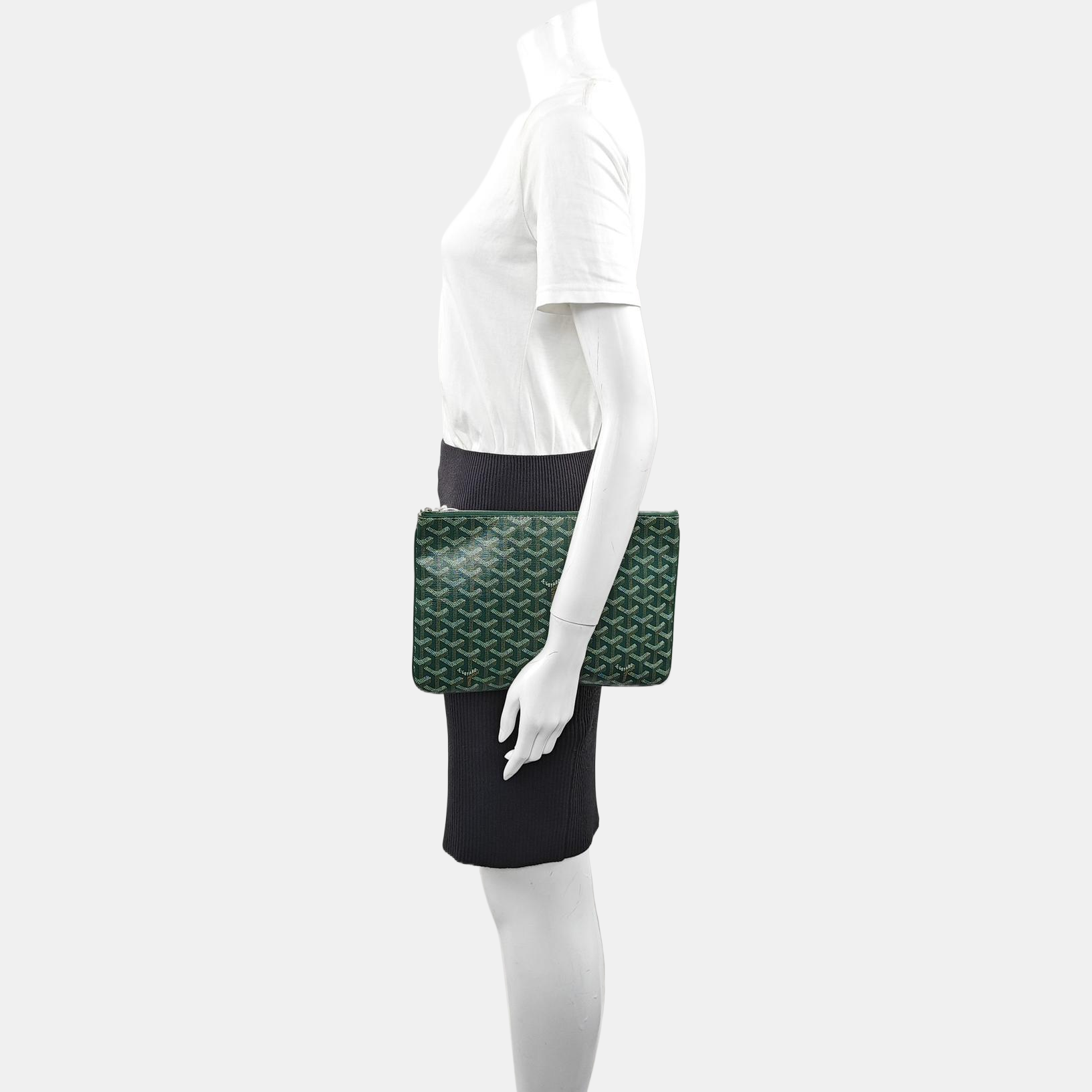 Authenticated pre-owned  Goyard Sénat Coated Canvas Green - Clutch at Looply