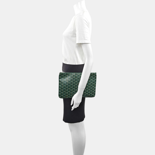 Authenticated pre-owned  Goyard Sénat Coated Canvas Green - Clutch at Looply