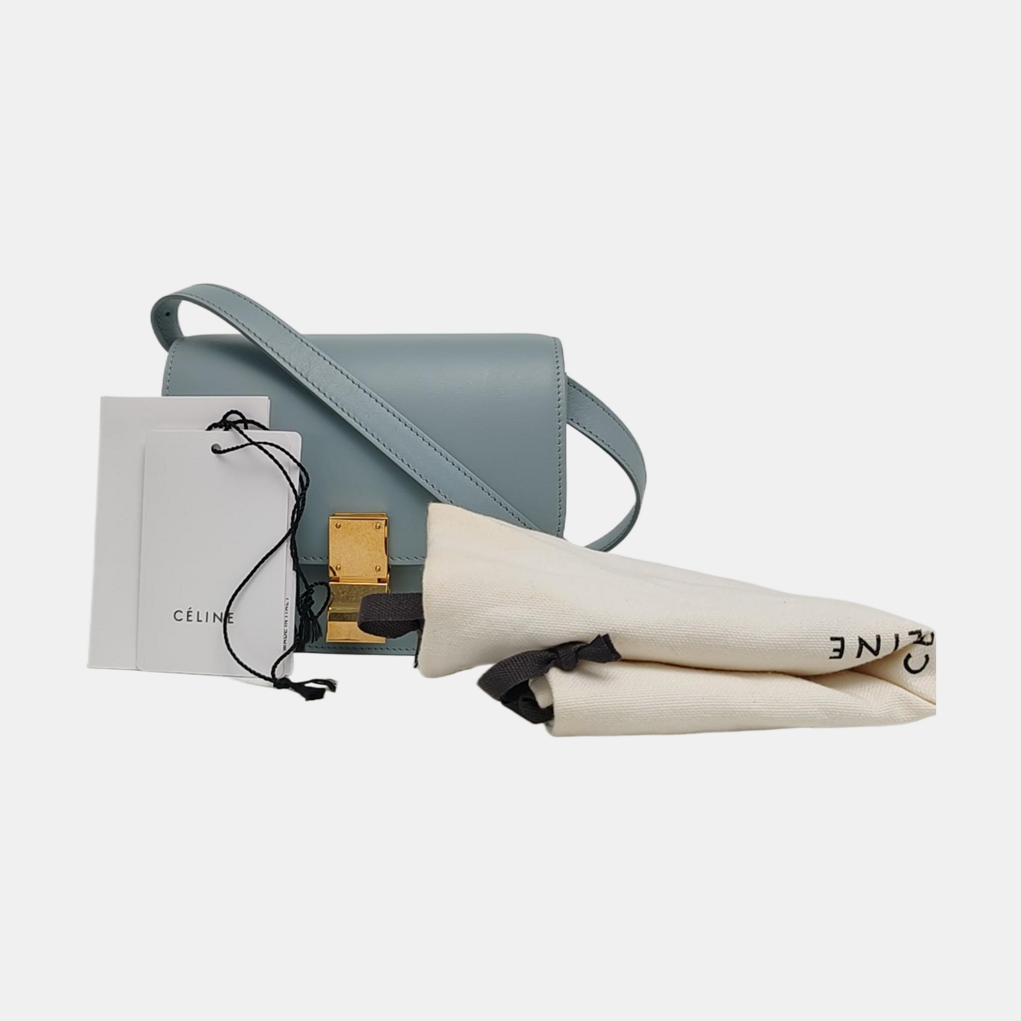 Authenticated pre-owned  Classic Box Calfskin Blue - Shoulder Bag at Looply