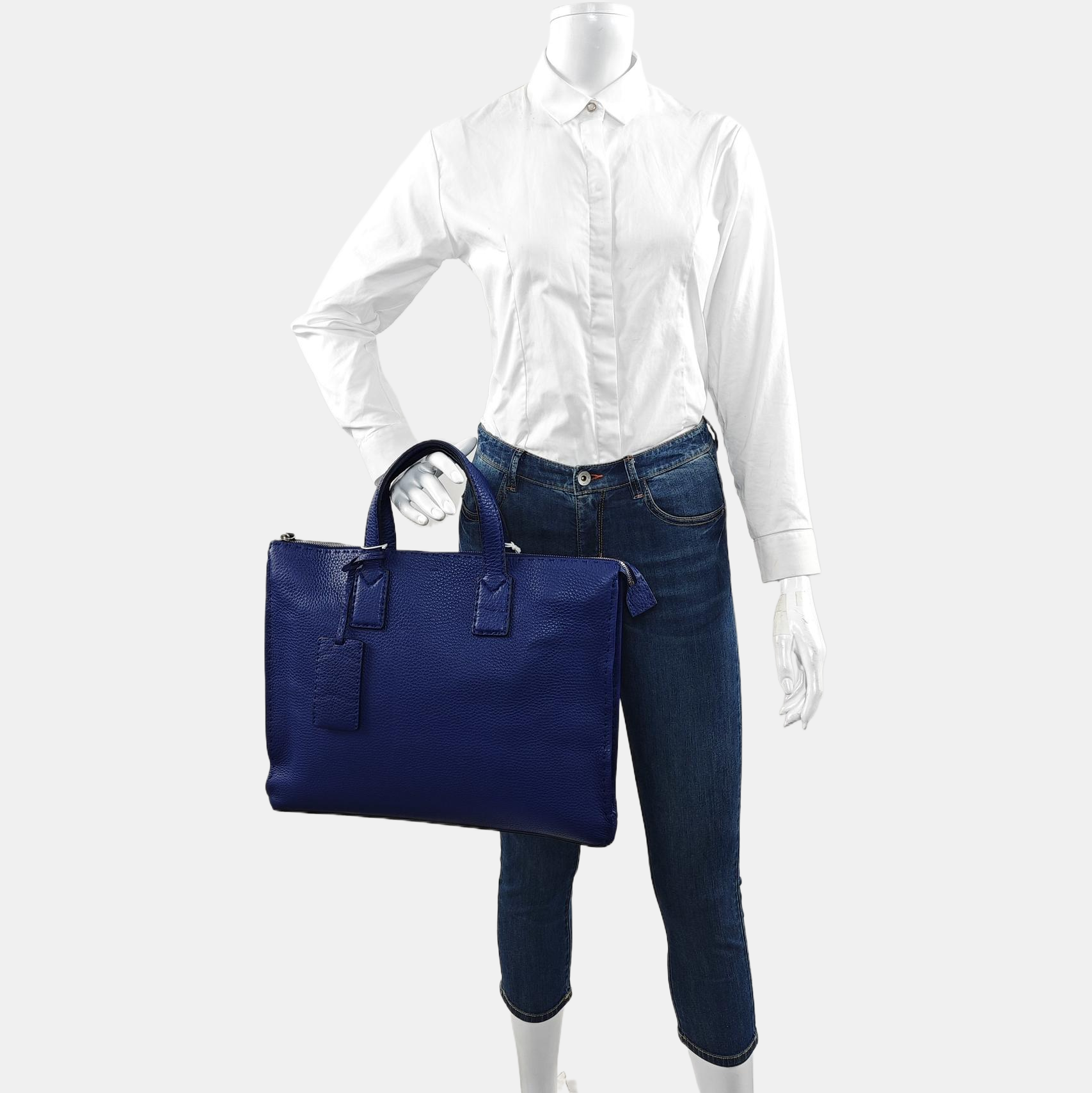 Authenticated pre-owned  Peekaboo Calfskin Blue - Top Handle Bag at Looply