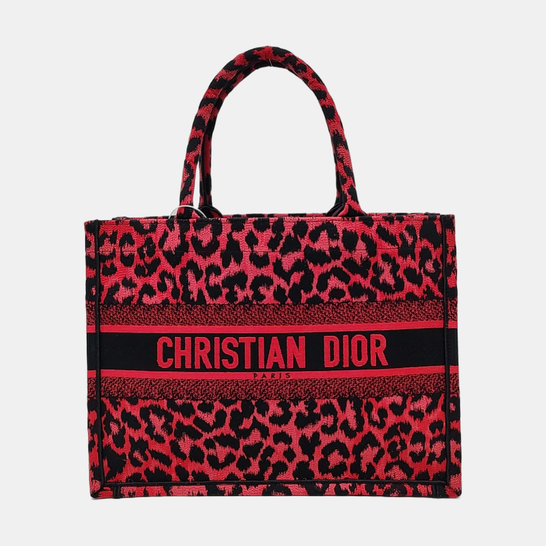 Authenticated pre-owned  Book Tote Medium Fabric Red - Top Handle Bag at Looply