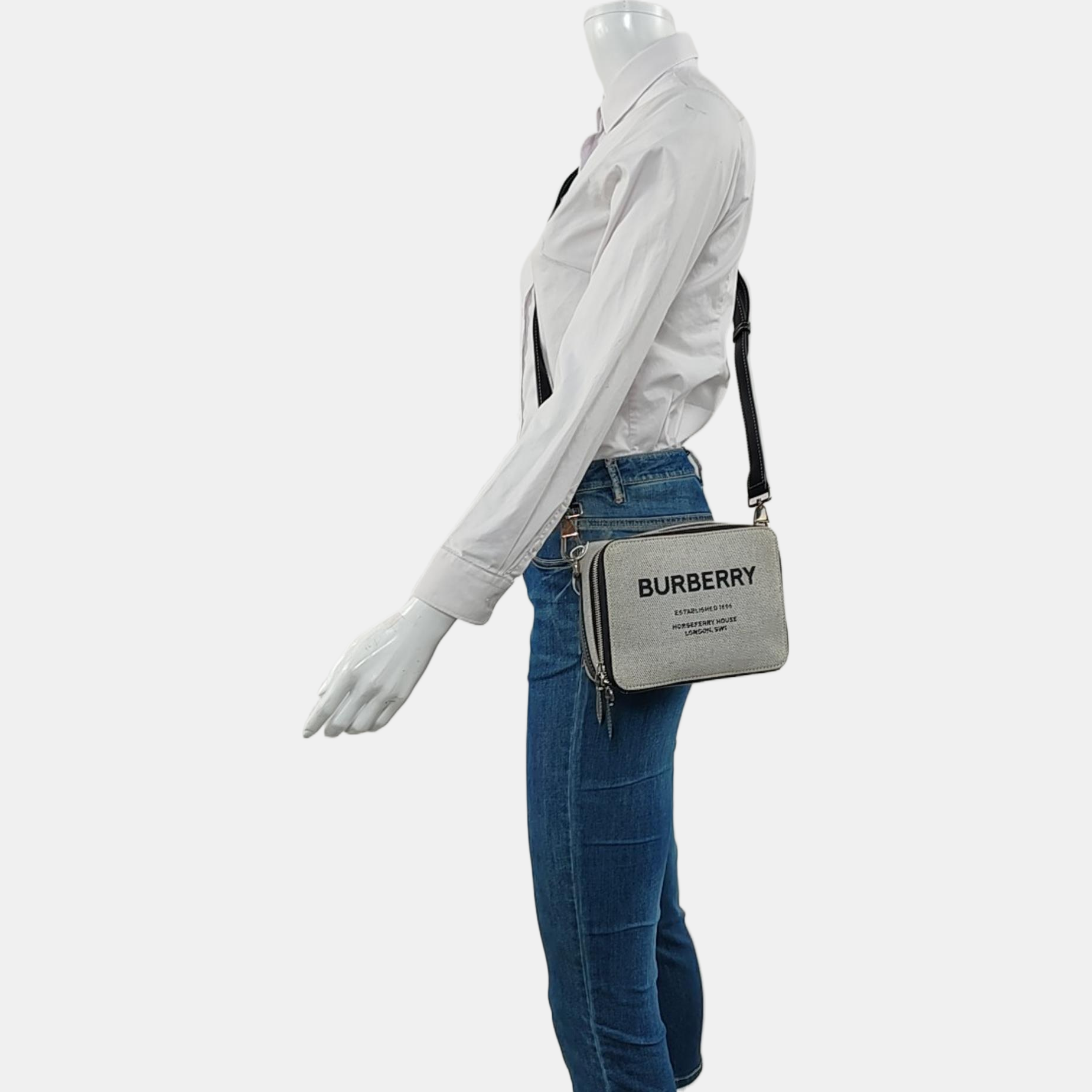 Authenticated pre-owned  Horseferry Fabric Gray - Shoulder Bag at Looply
