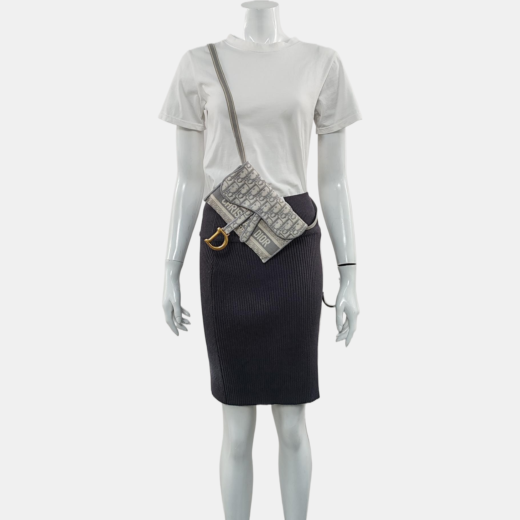 Authenticated pre-owned  Saddle Monogram Canvas Gray - Belt Bag at Looply