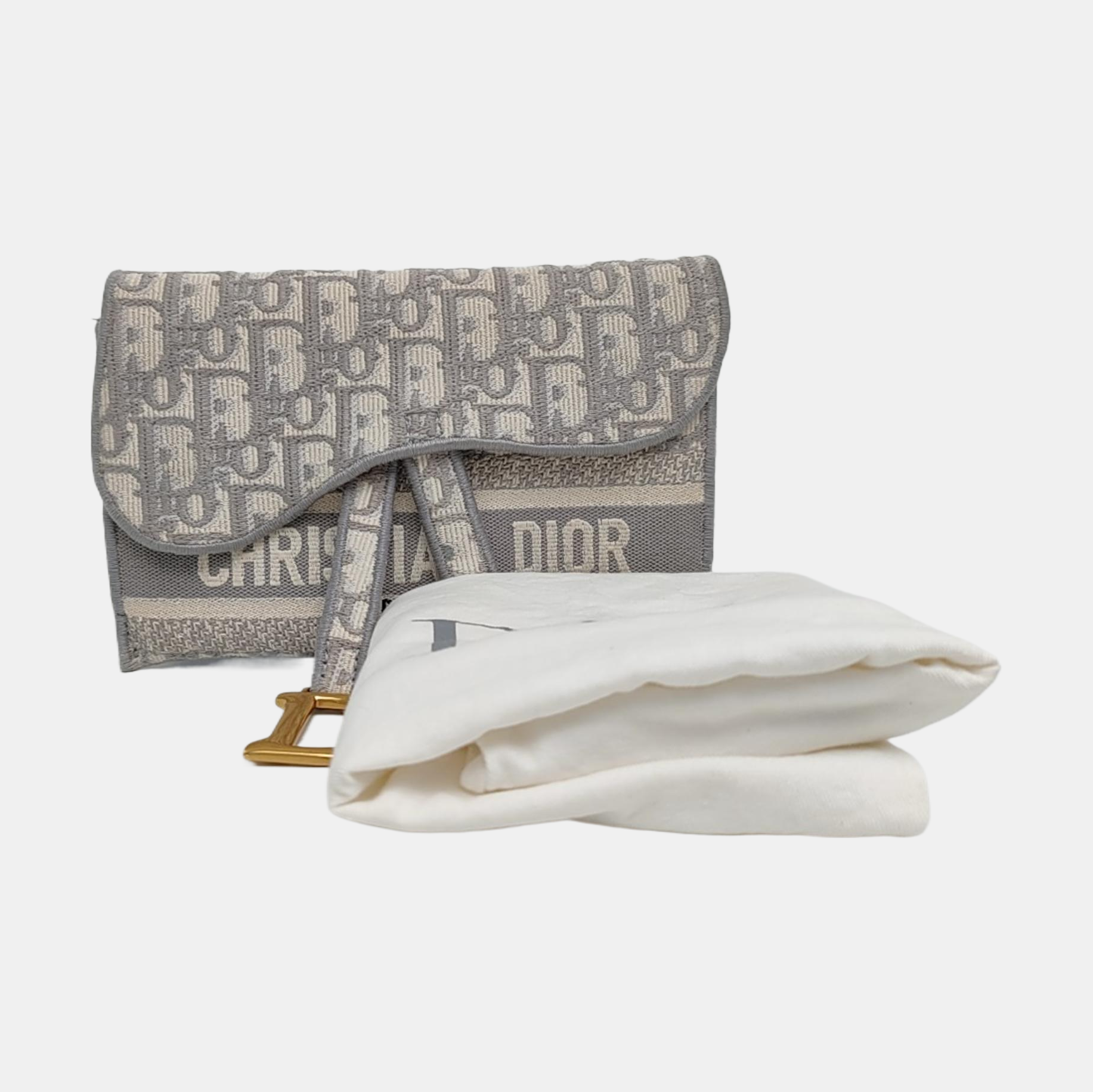 Authenticated pre-owned  Saddle Monogram Canvas Gray - Belt Bag at Looply