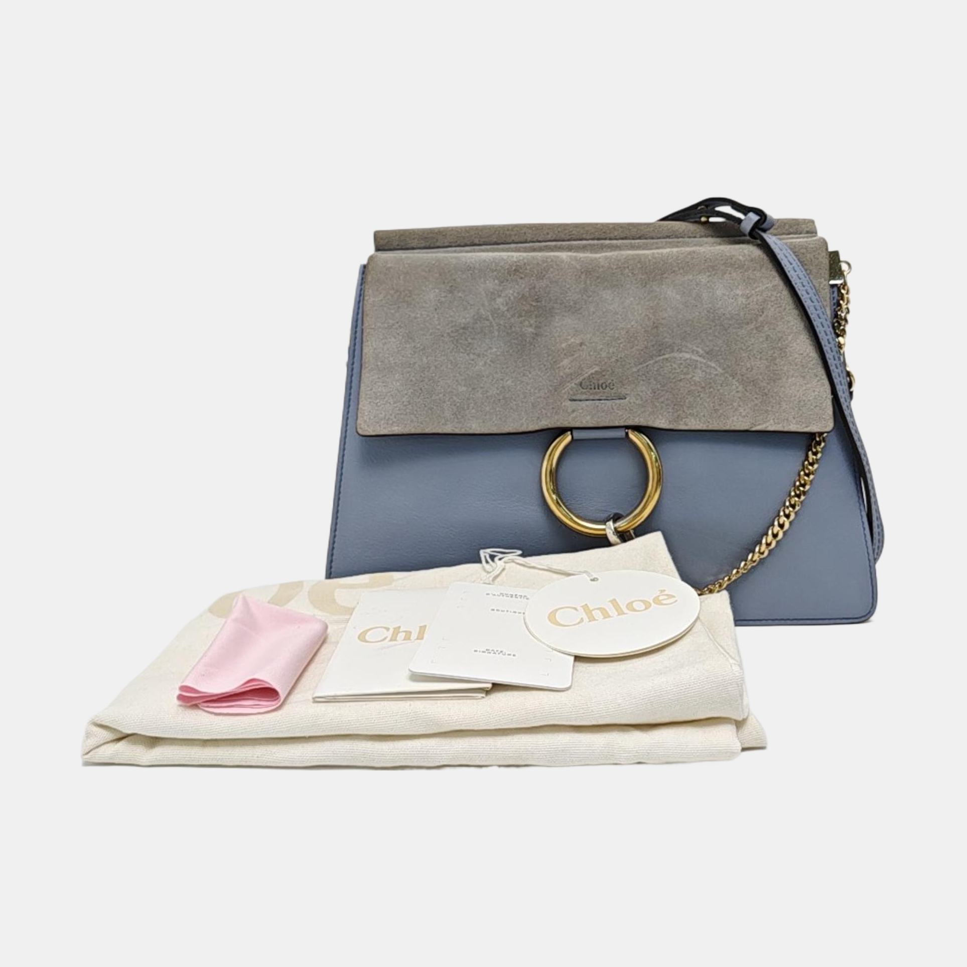 Authenticated pre-owned  Faye Medium Calfskin Blue - Shoulder Bag at Looply