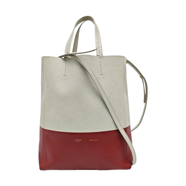 Authenticated pre-owned  Vertical Cabas Calfskin White - Shoulder Bag at Looply