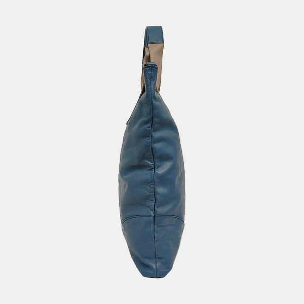 Authenticated pre-owned  Veneta Calfskin Blue - Top Handle Bag at Looply