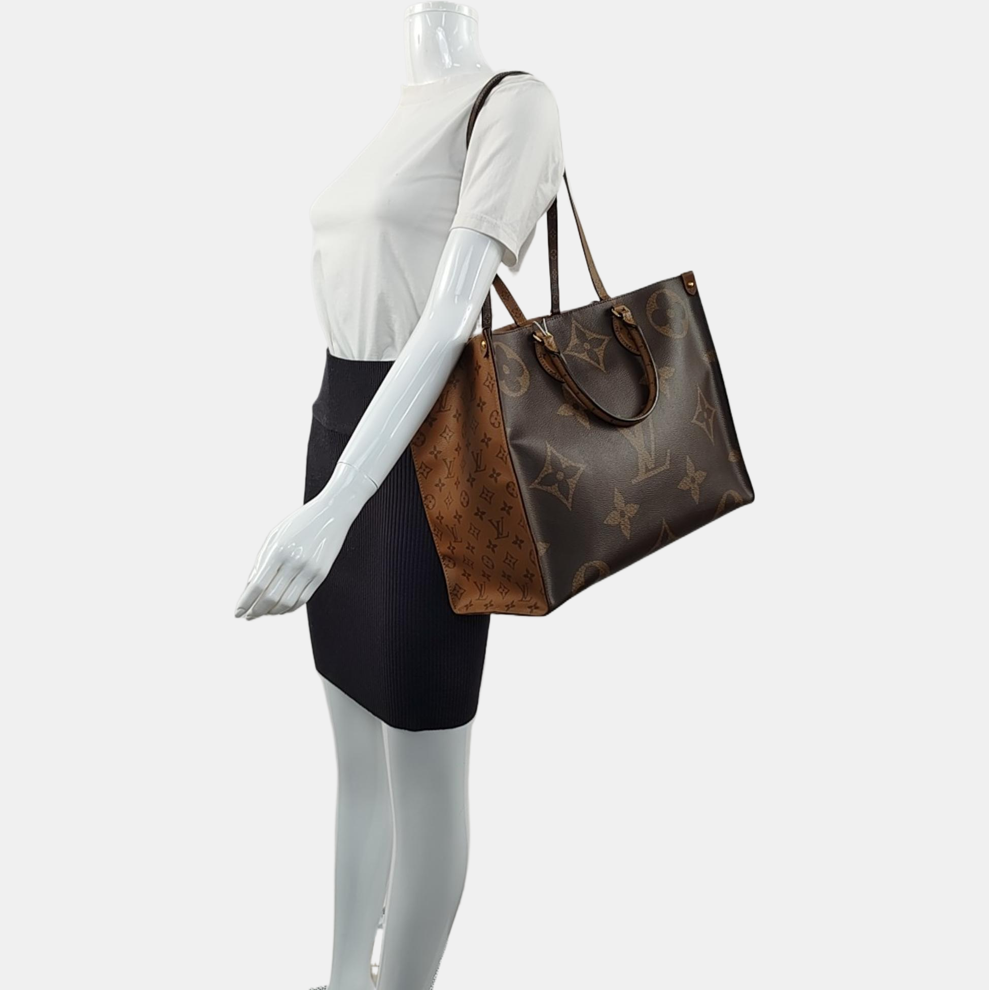 Authenticated pre-owned  Onthego GM Monogram Coated Canvas Brown - Shoulder Bag at Looply