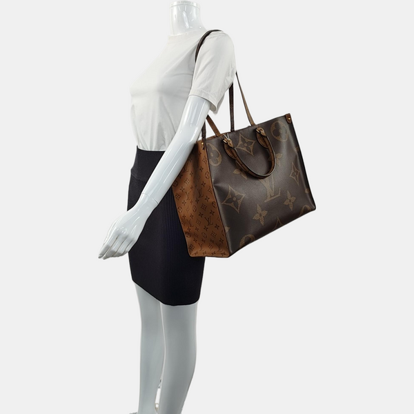 Authenticated pre-owned  Onthego GM Monogram Coated Canvas Brown - Shoulder Bag at Looply