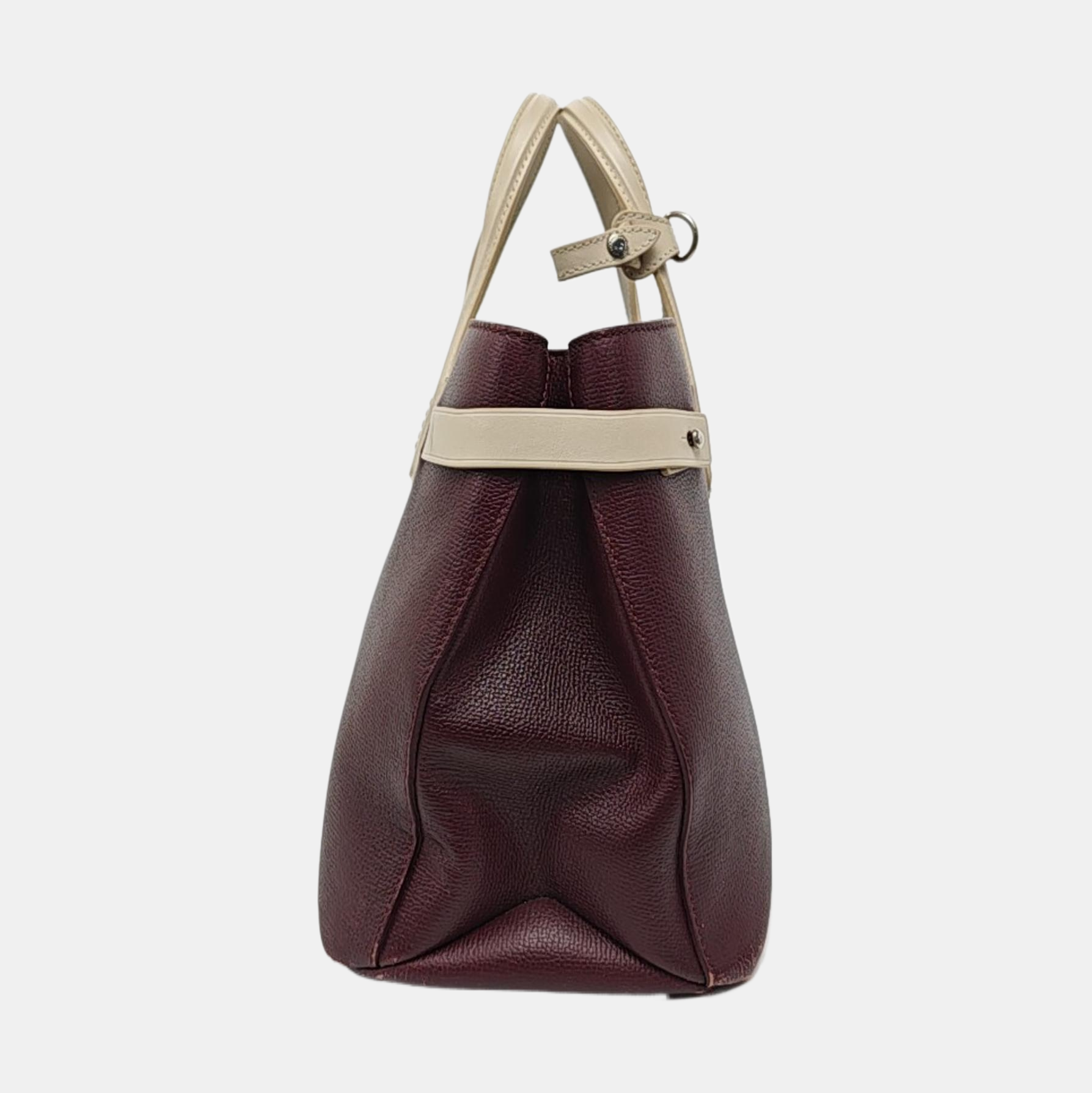 Authenticated pre-owned  The Banner Medium Calfskin Burgundy - Top Handle Bag at Looply