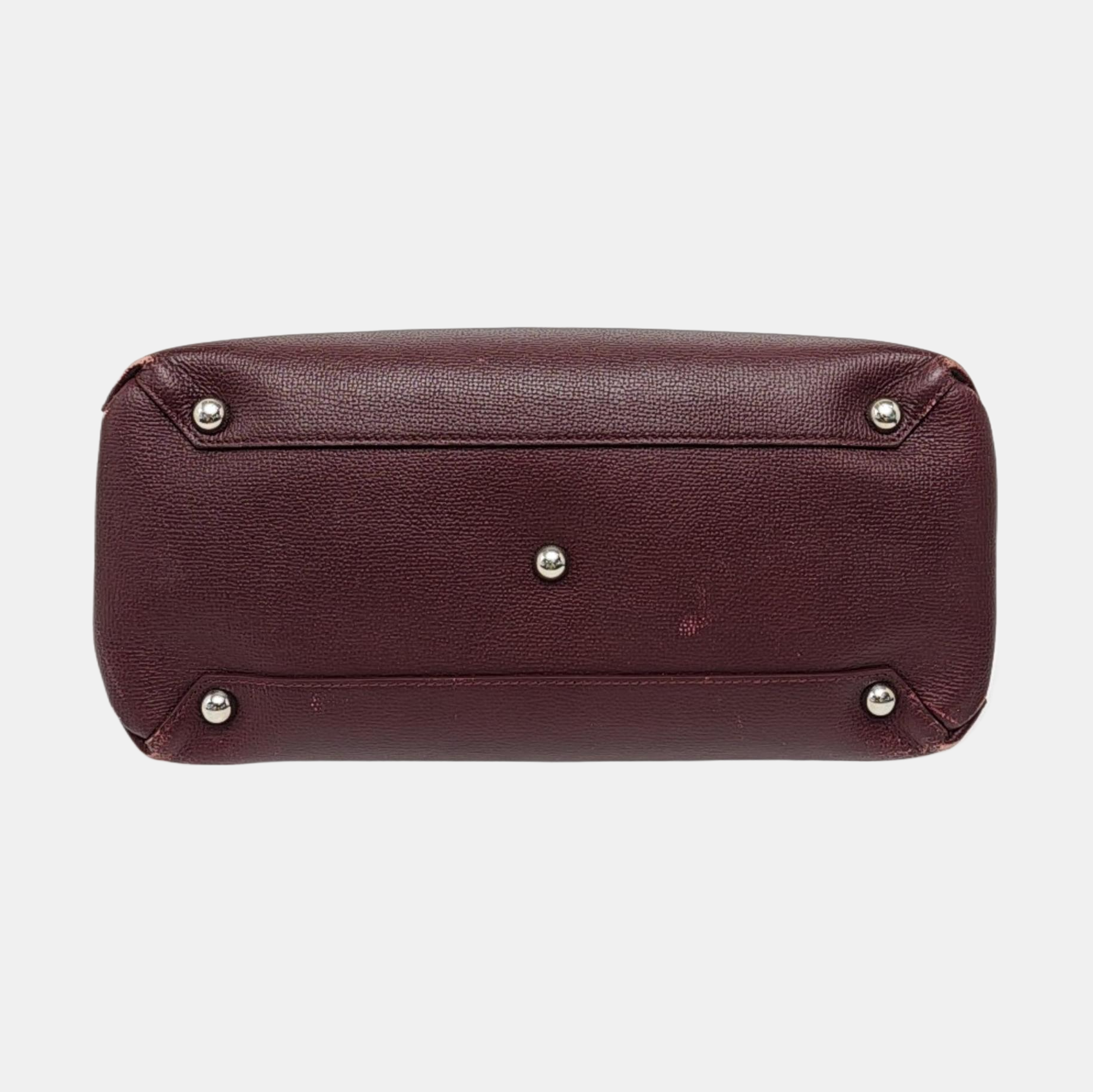 Authenticated pre-owned  The Banner Medium Calfskin Burgundy - Top Handle Bag at Looply