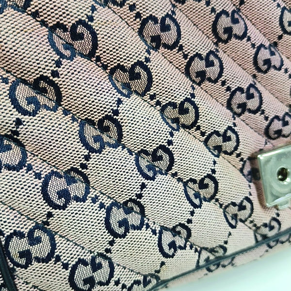 Authenticated pre-owned  GG Marmont Small Quilted Canvas Pink - Shoulder Bag at Looply