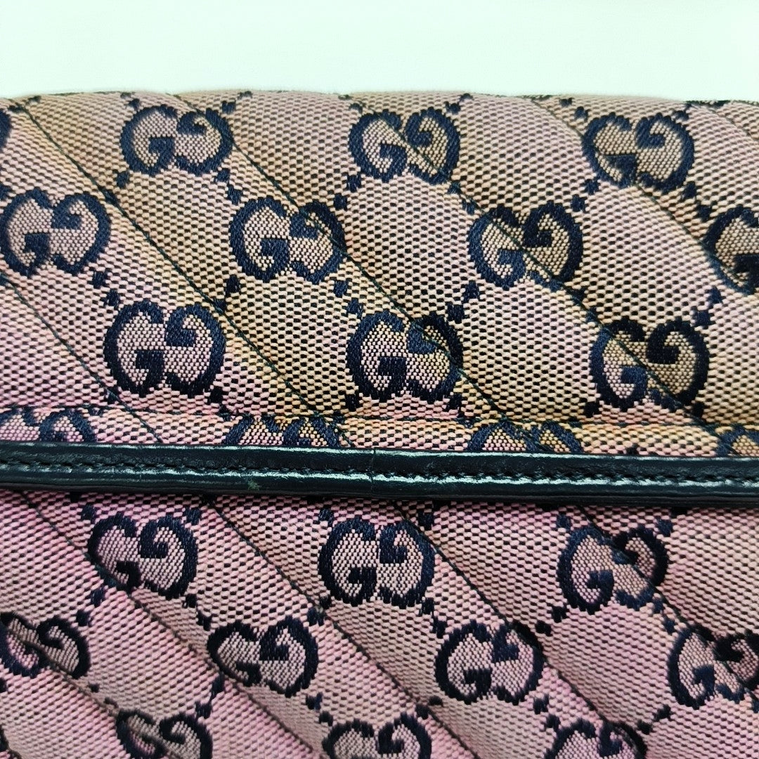 Authenticated pre-owned  GG Marmont Small Quilted Canvas Pink - Shoulder Bag at Looply