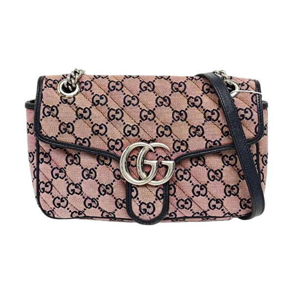 Authenticated pre-owned  GG Marmont Small Quilted Canvas Pink - Shoulder Bag at Looply