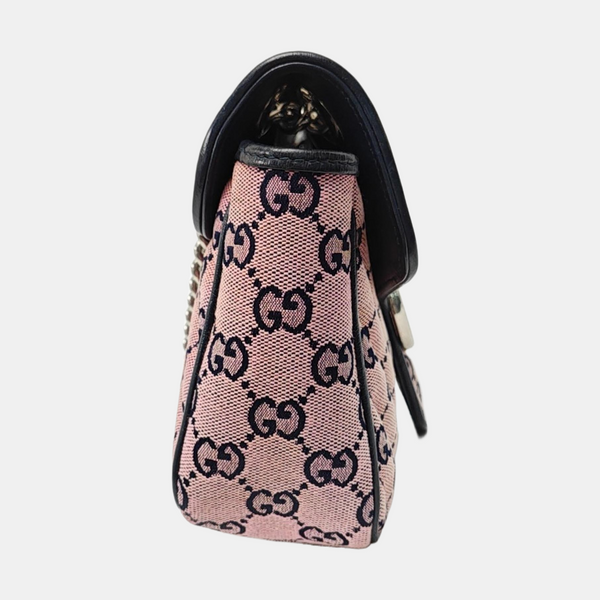 Authenticated pre-owned  GG Marmont Small Quilted Canvas Pink - Shoulder Bag at Looply