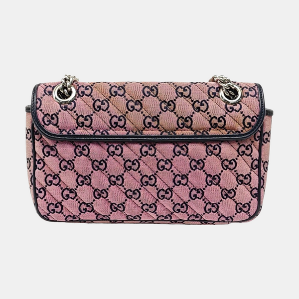 Authenticated pre-owned  GG Marmont Small Quilted Canvas Pink - Shoulder Bag at Looply