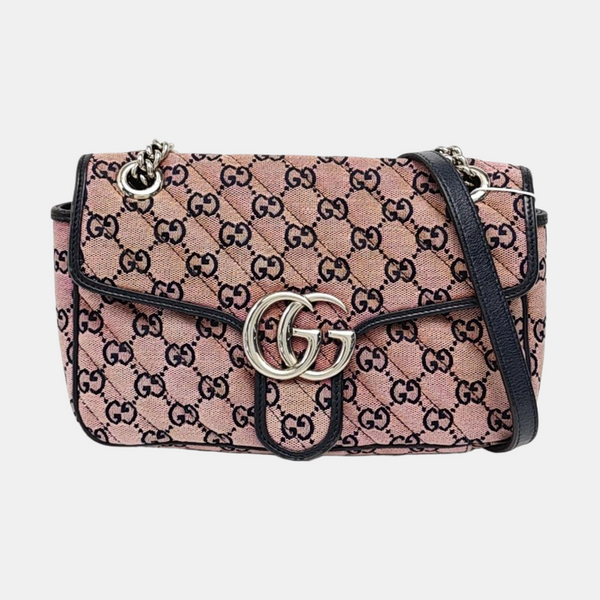 Authenticated pre-owned  GG Marmont Small Quilted Canvas Pink - Shoulder Bag at Looply