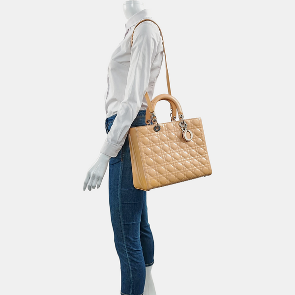 Lady Dior Large Cannage Patent Lambskin Yellow