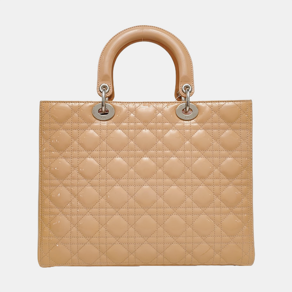Lady Dior Large Cannage Patent Lambskin Yellow