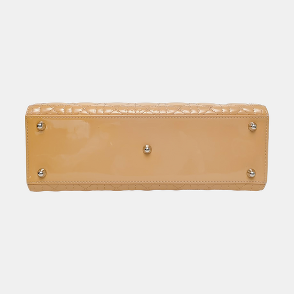 Lady Dior Large Cannage Patent Lambskin Yellow