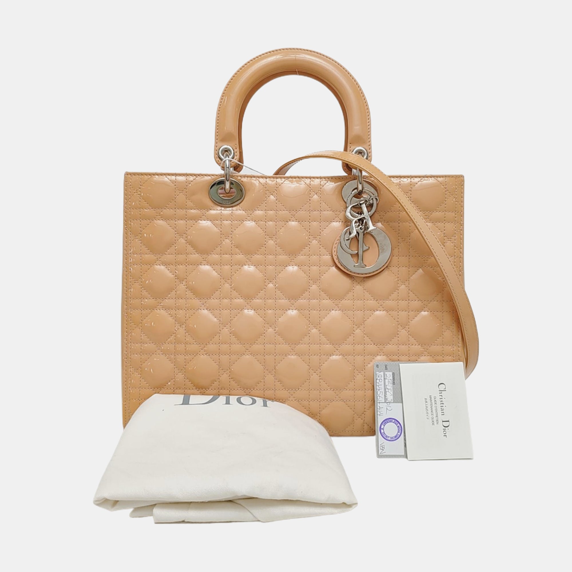 Lady Dior Large Cannage Patent Lambskin Yellow