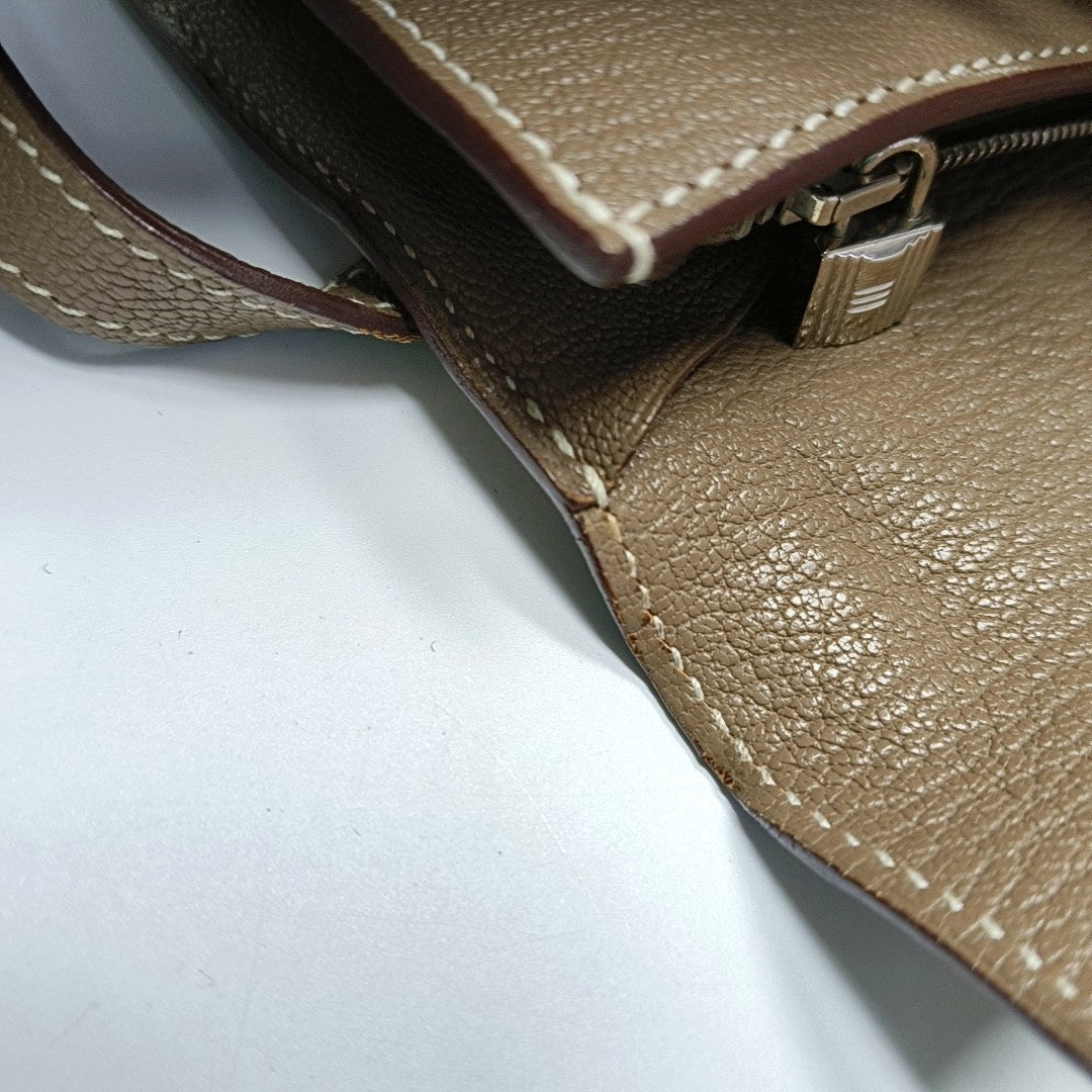 Authenticated pre-owned  Kelly Chèvre Mysore Gray Wallet - Wallet at Looply