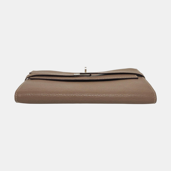 Authenticated pre-owned  Kelly Chèvre Mysore Gray Wallet - Wallet at Looply