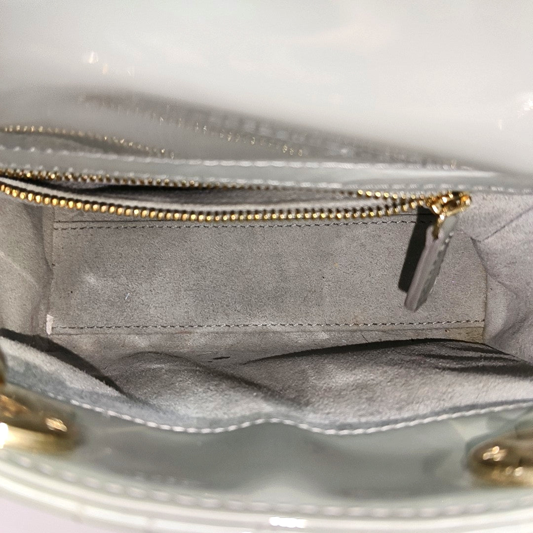 Lady Dior Mini Cannage Patent Leather Green