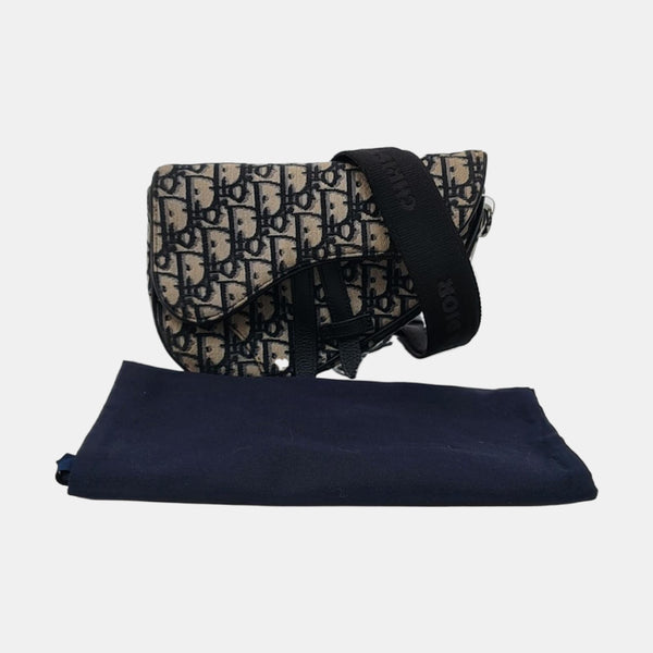 Authenticated pre-owned  Saddle Mini Monogram Canvas Blue - Belt Bag at Looply