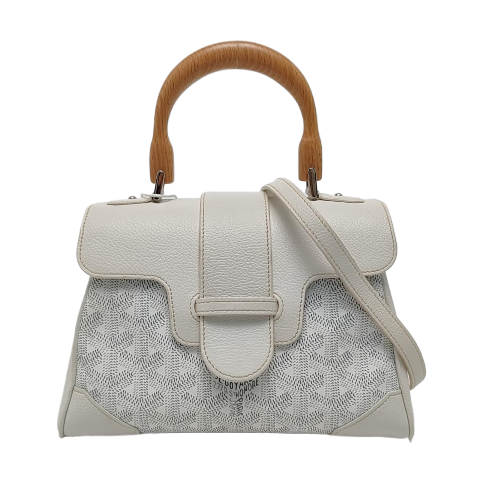 Authenticated pre-owned  Saïgon Mini Coated Canvas White - Shoulder Bag at Looply