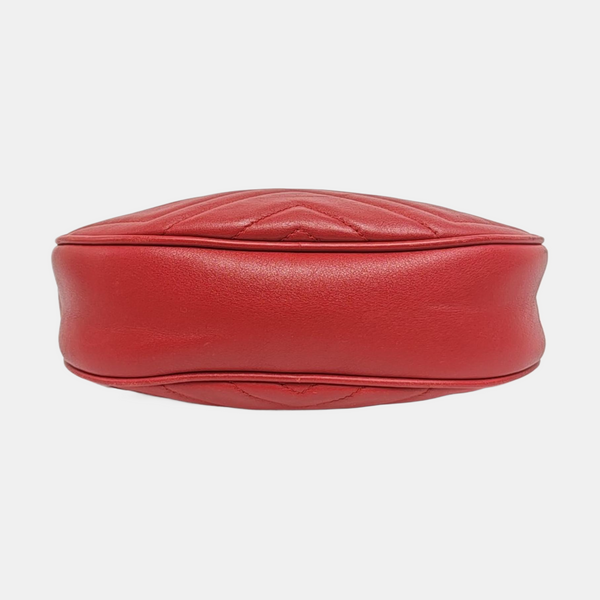 Piel de becerro acolchada GG Marmont roja