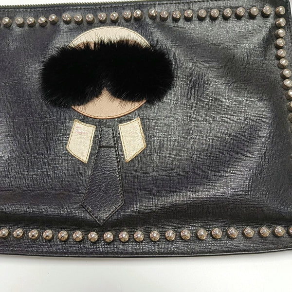 Authenticated pre-owned  Karlito Calfskin Black - Clutch at Looply