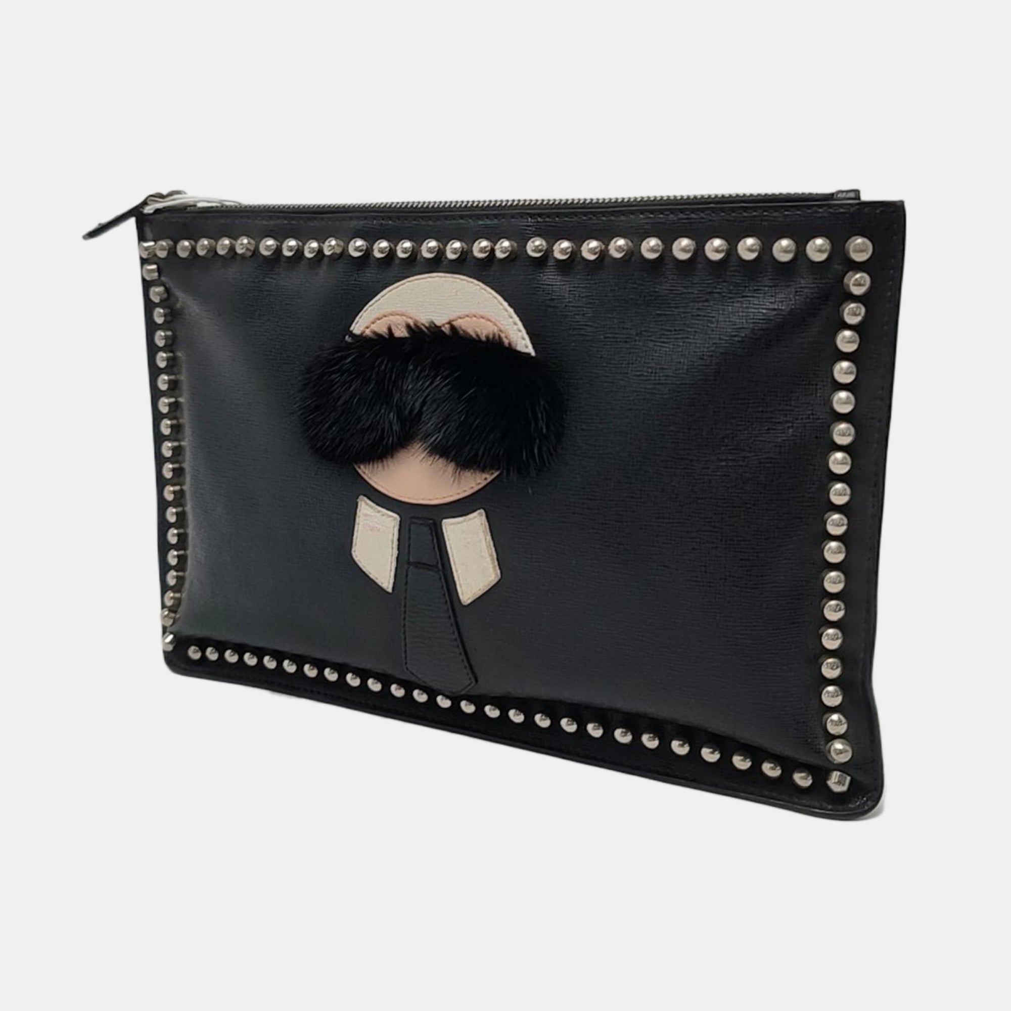 Authenticated pre-owned  Karlito Calfskin Black - Clutch at Looply