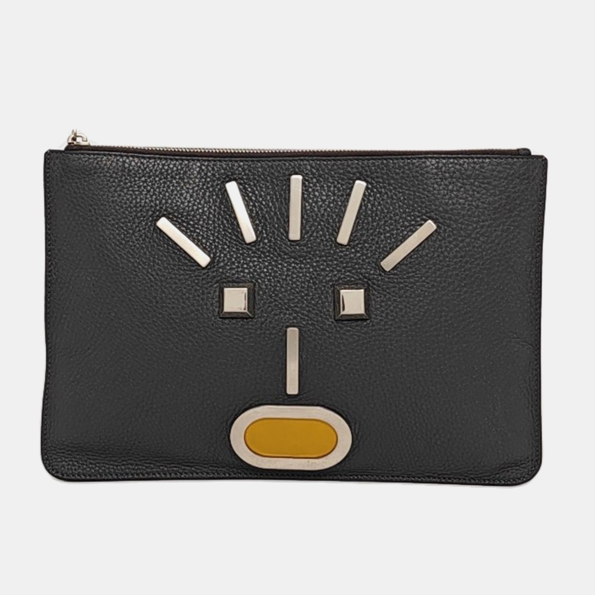 Authenticated pre-owned  Monster Calfskin Black - Clutch at Looply