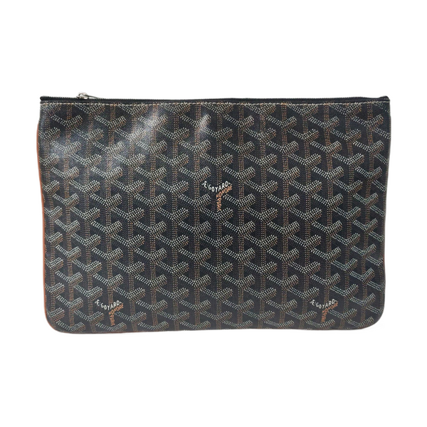 Authenticated pre-owned  Sénat Coated Canvas Black - Clutch at Looply