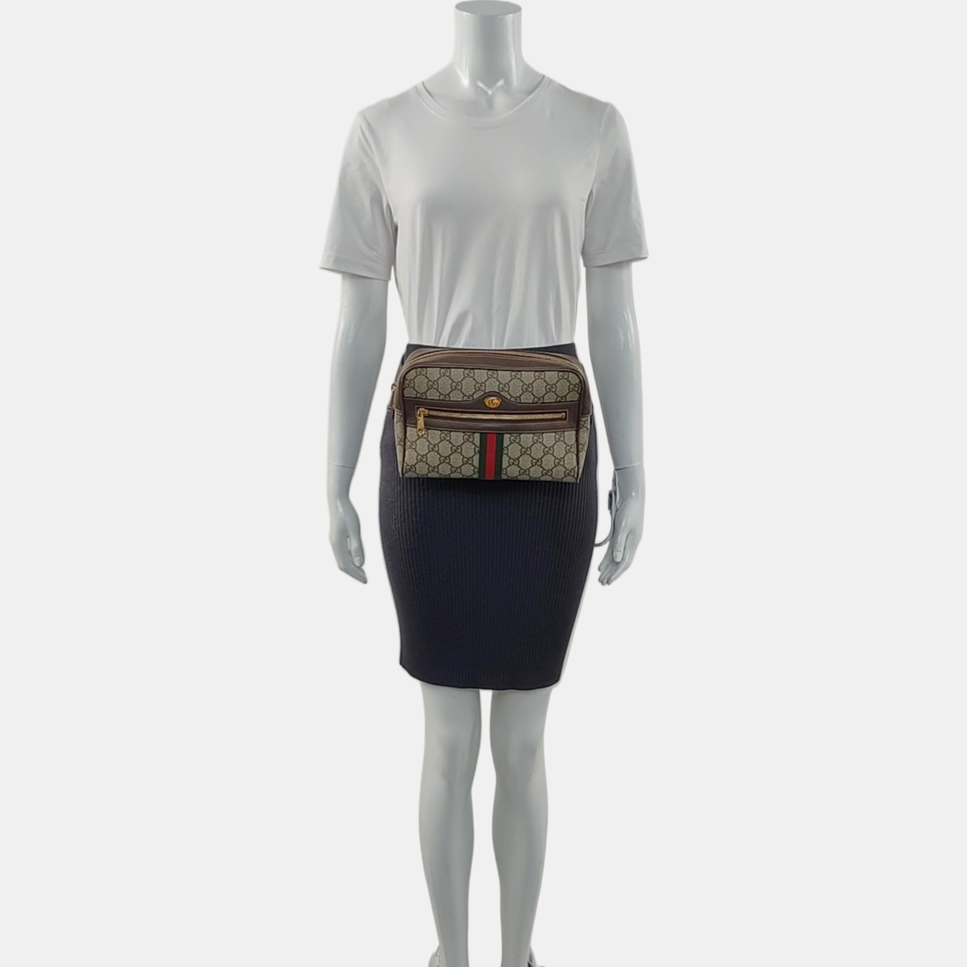Authenticated pre-owned  Ophidia Monogram Coated Canvas Beige - Belt Bag at Looply