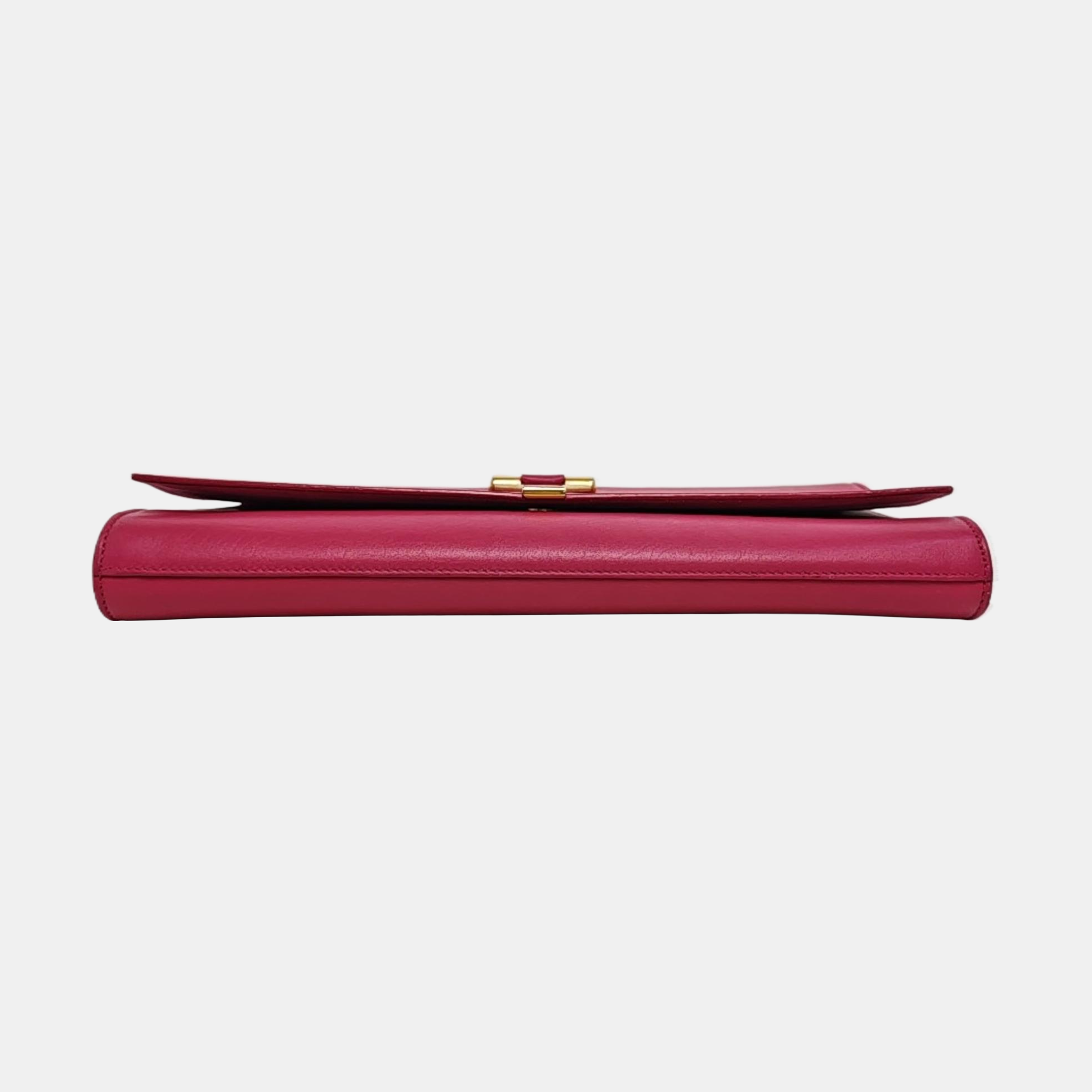 Authenticated pre-owned  Chyc Y Ligne Calfskin Pink - Clutch at Looply
