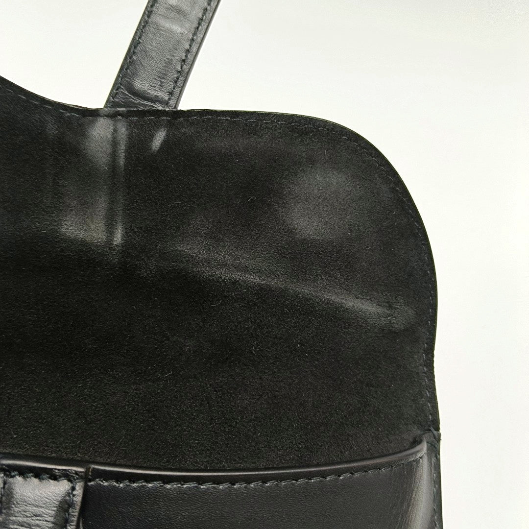 Authenticated pre-owned  Saddle Calfskin Black - Belt Bag at Looply