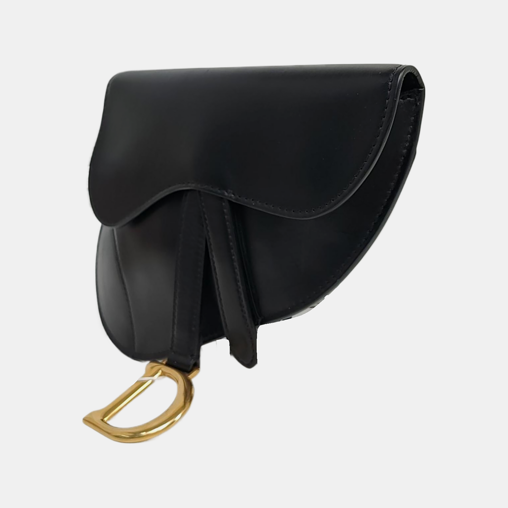 Authenticated pre-owned  Saddle Calfskin Black - Belt Bag at Looply