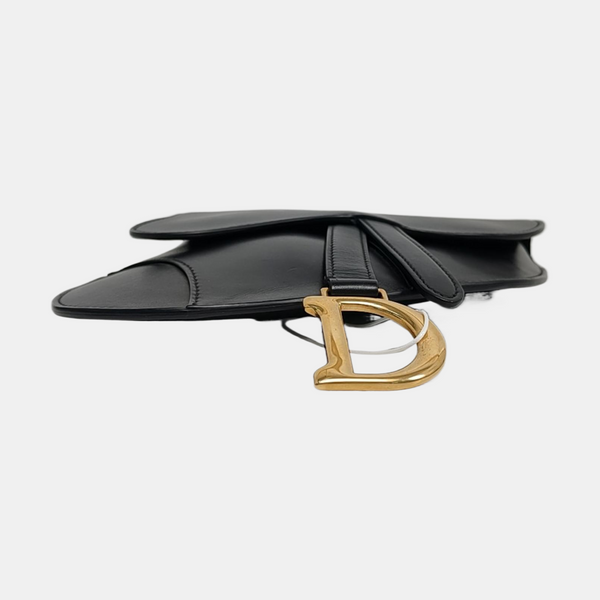 Authenticated pre-owned  Saddle Calfskin Black - Belt Bag at Looply