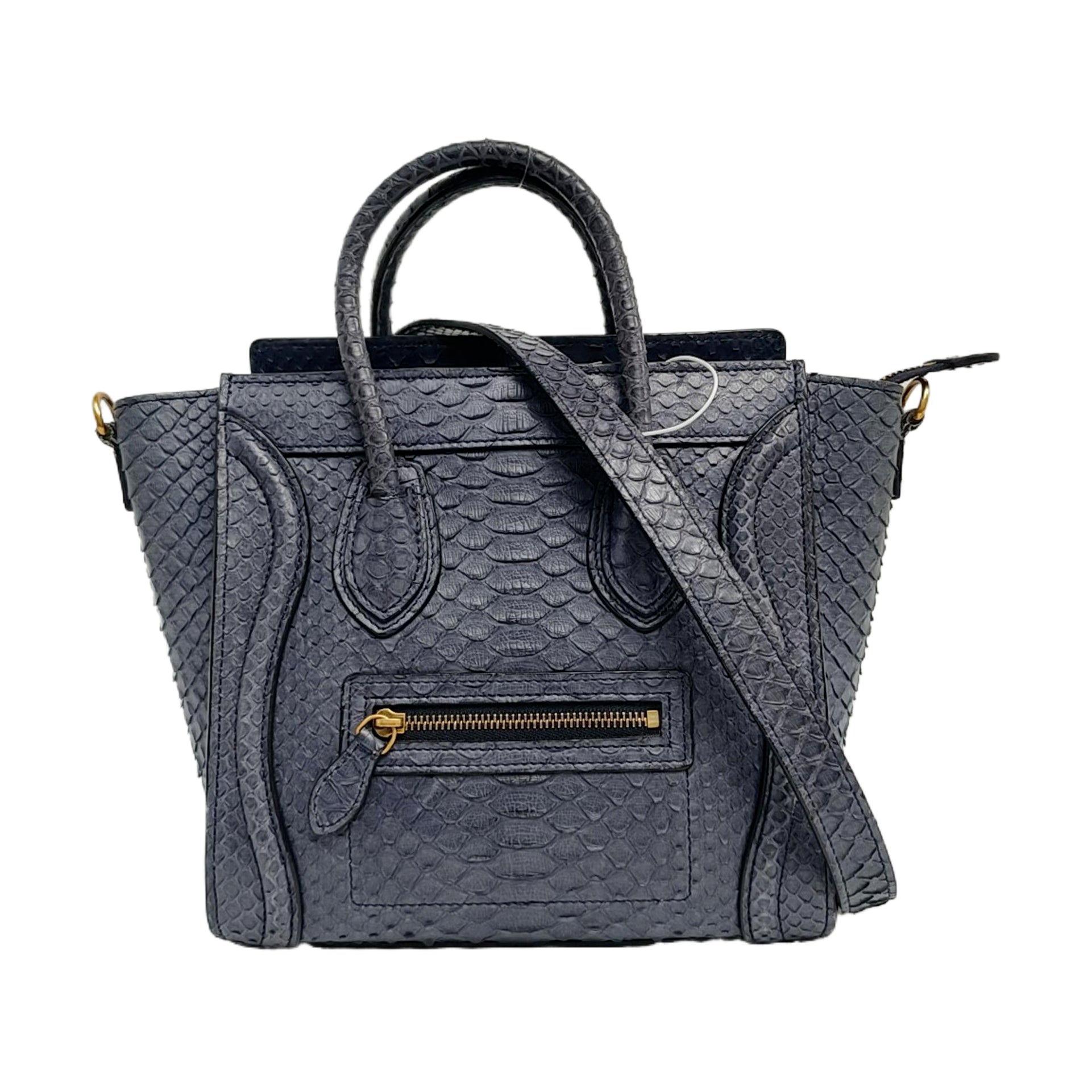 Authenticated pre-owned  Luggage Small Python Blue - Shoulder Bag at Looply