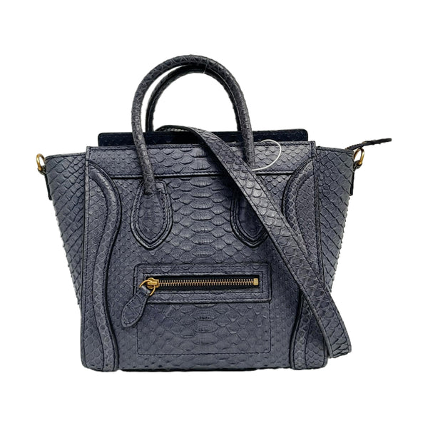 Authenticated pre-owned  Luggage Small Python Blue - Shoulder Bag at Looply