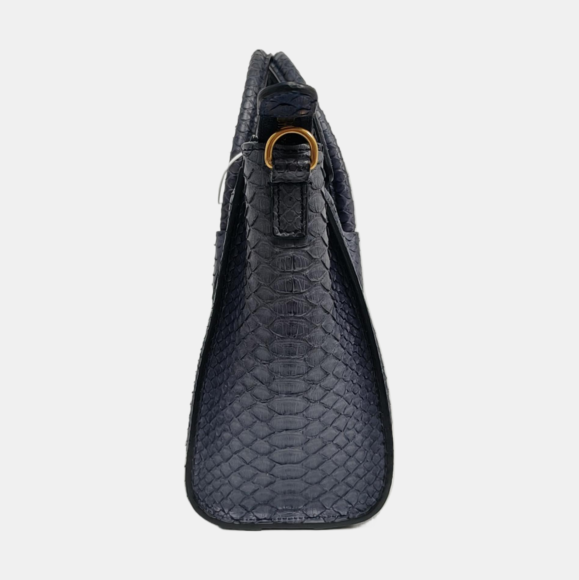 Authenticated pre-owned  Luggage Small Python Blue - Shoulder Bag at Looply