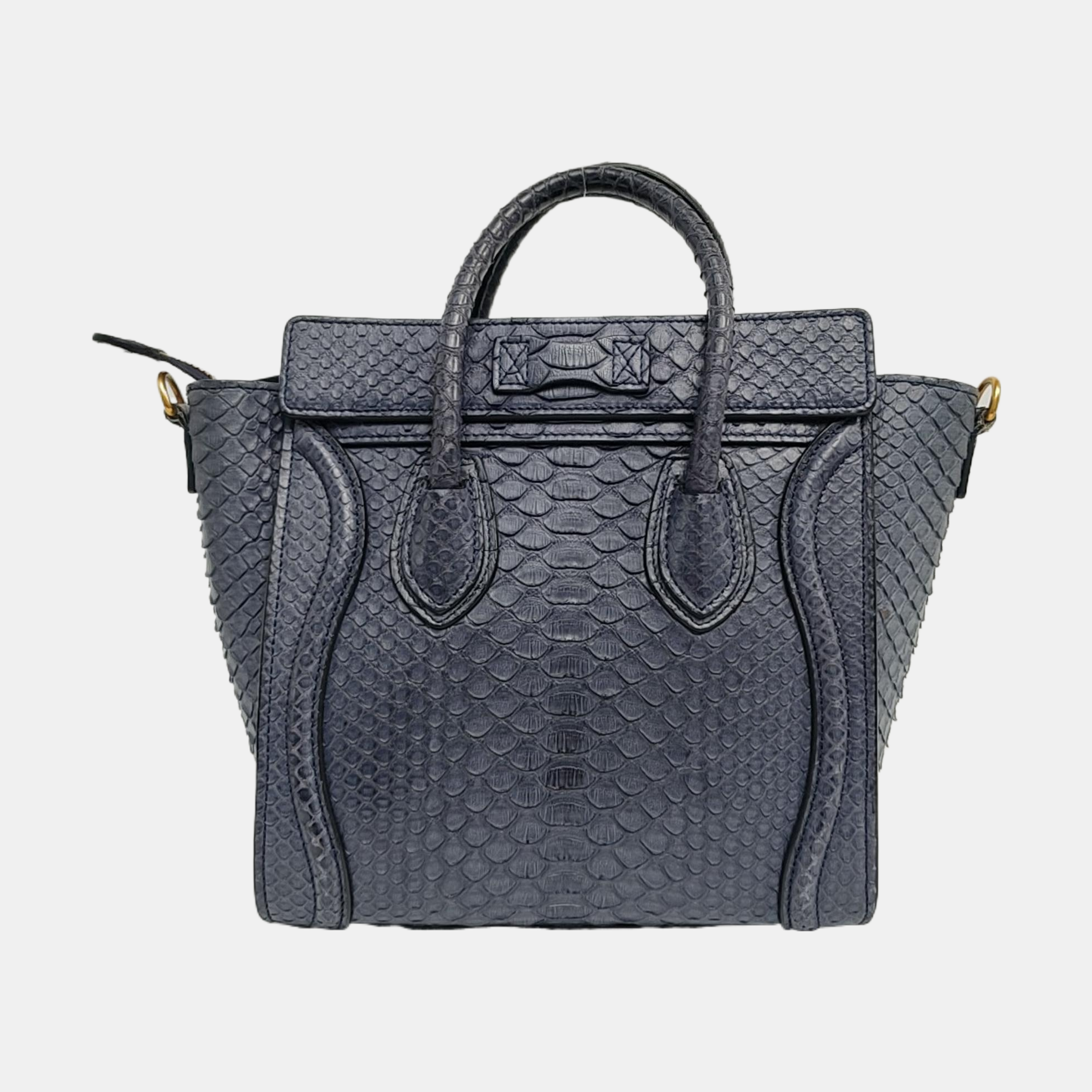 Authenticated pre-owned  Luggage Small Python Blue - Shoulder Bag at Looply