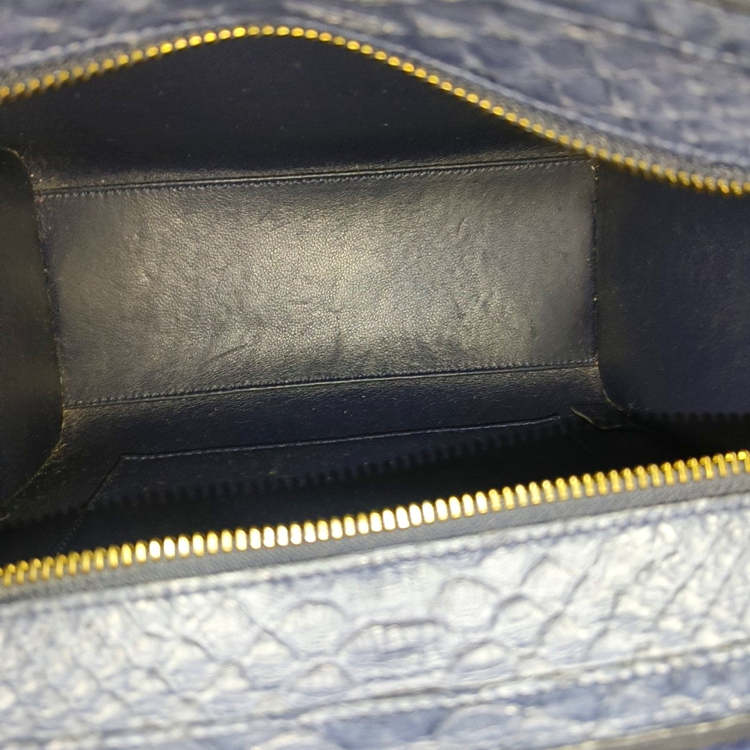 Authenticated pre-owned  Luggage Small Python Blue - Shoulder Bag at Looply