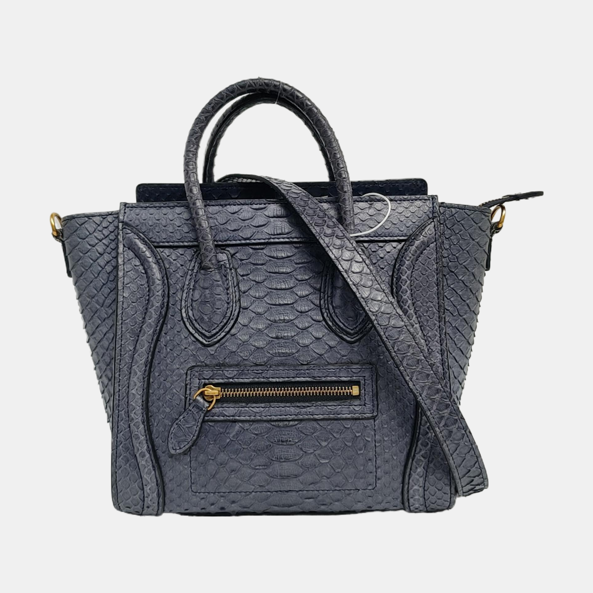 Authenticated pre-owned  Luggage Small Python Blue - Shoulder Bag at Looply