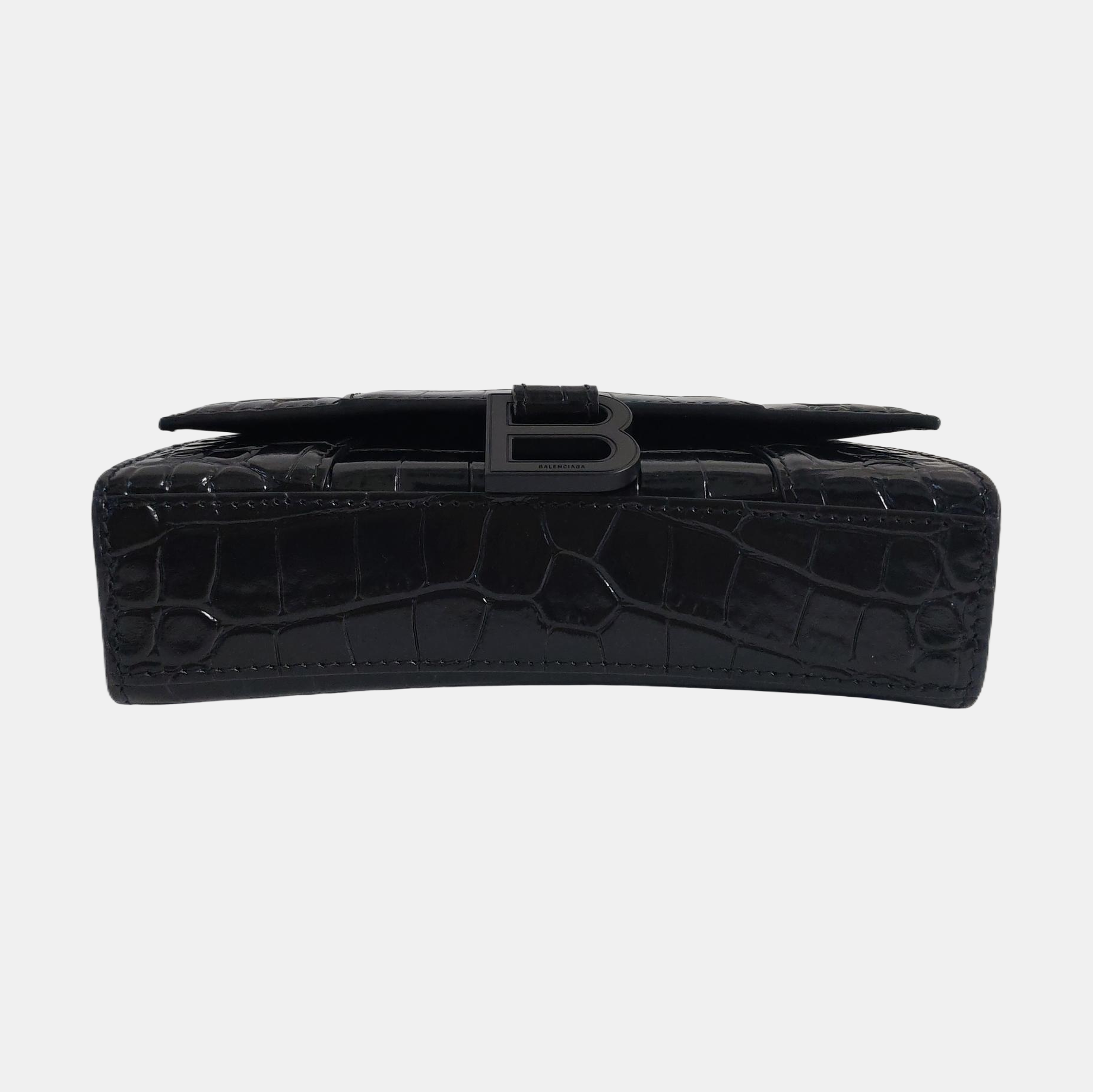 Authenticated pre-owned  Hourglass Extra Small Calfskin Black - Belt Bag at Looply