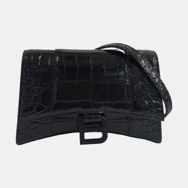 Authenticated pre-owned  Hourglass Extra Small Calfskin Black - Belt Bag at Looply